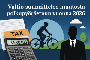 Mitä työsuhdepolkupyöräedulle on tapahtumassa? Kuvassa valtion virkamies miettii miten verotusvaikutus muuttuu kun polkupyöräilijä hankkii polkupyörän työsuhdepolkupyöränä.
